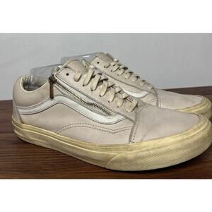 Vans Old Skool Pink Leather Zipper Office Sneakers Women's 10/Men's 8.5 Barbie